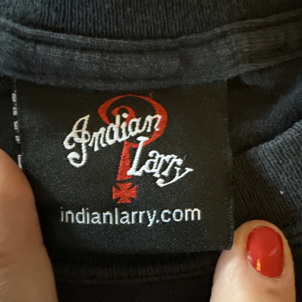 Vtg 2003 Indian Larry Lg Black Biker Build Off Promo Daddy O Long Sleeve - Picture 3 of 4